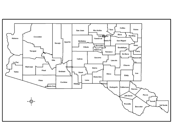 Image of counties covered in this list.
